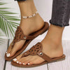 Stylish & Comfortable Clip-On Sandals For Women With Carved Design - Perfect For Summer Dresses