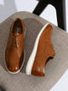 VOSTEY SHOESMORE Men's Yellow Brown Dress Shoes Brogue Formal Lace Up Casual Oxblood Dress Shoes For Men Brown Oxfords Shoes